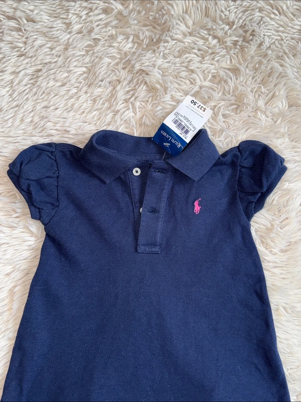 🐎 NWT Ralph Lauren Navy Polo Dress with Pink Pony